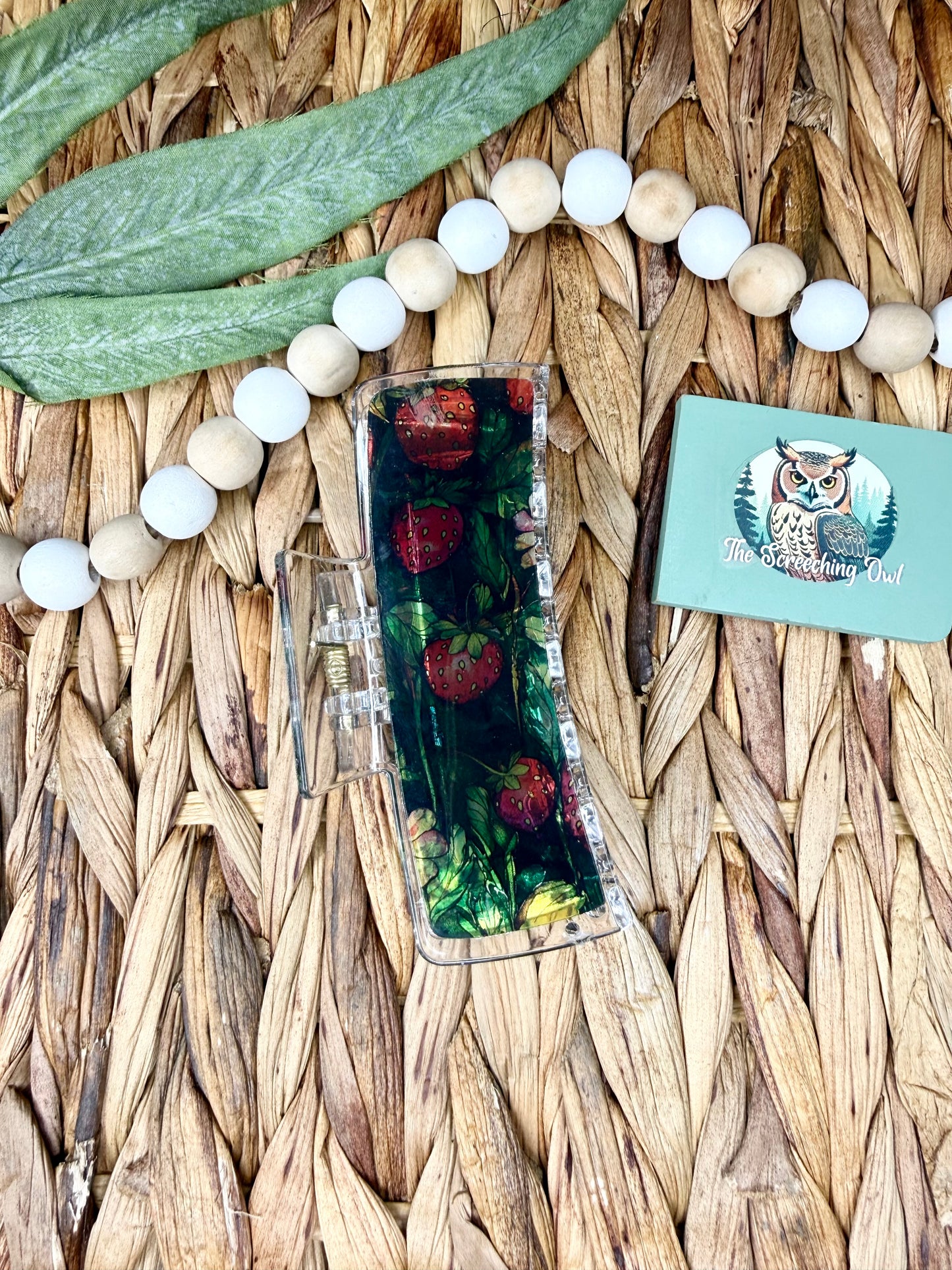 Strawberry Stained Glass Claw Clip