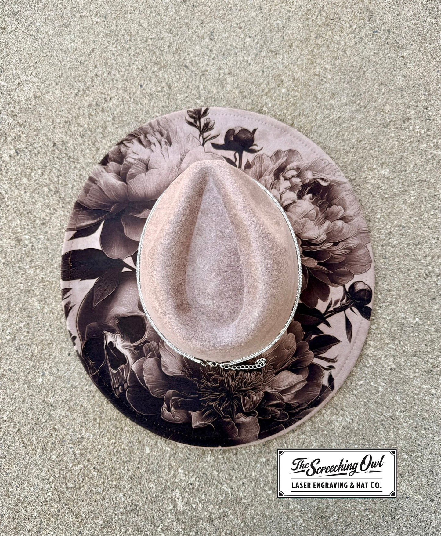 Skull & Peony Wide Brim Hat