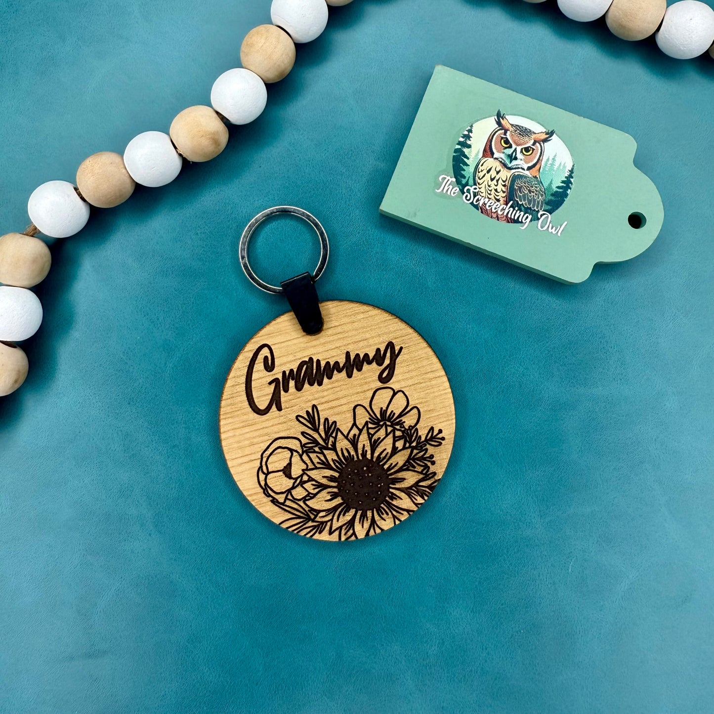 Floral Family Names Keychain