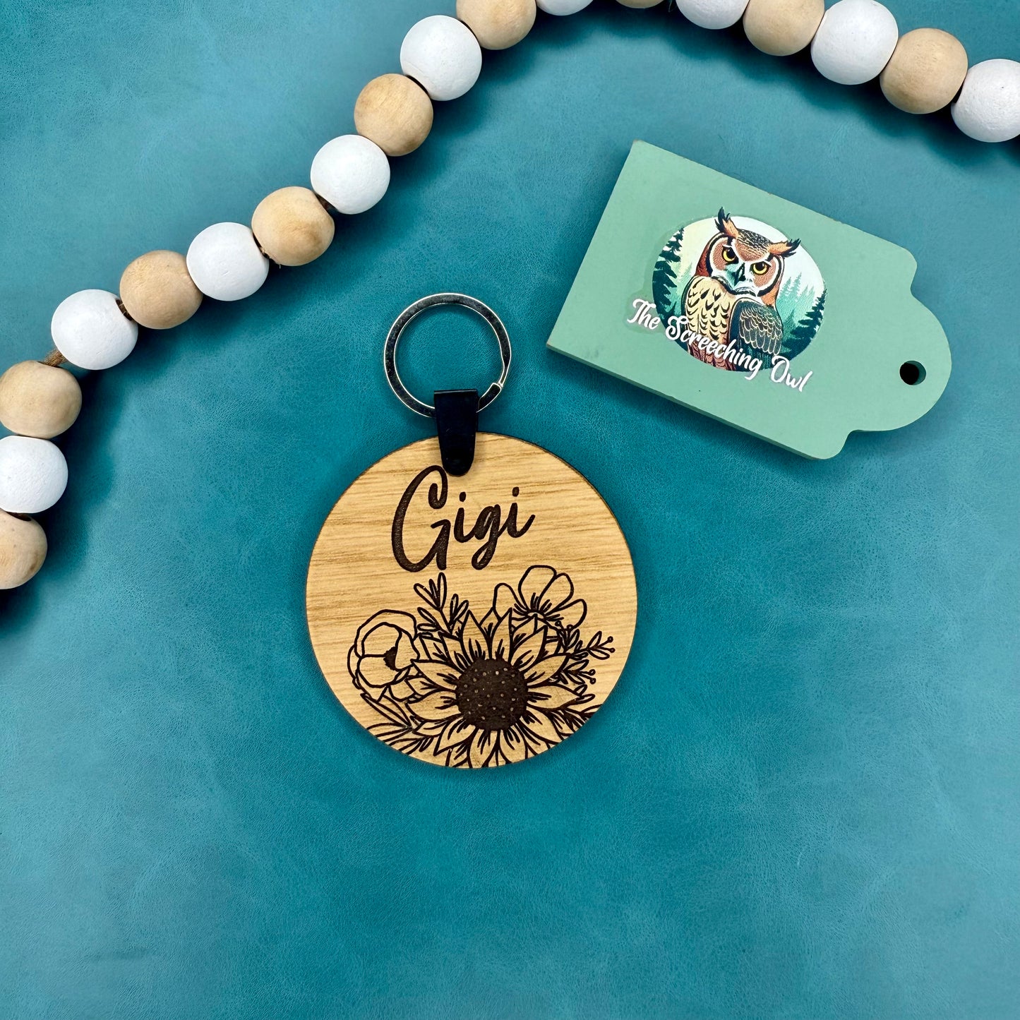 Floral Family Names Keychain