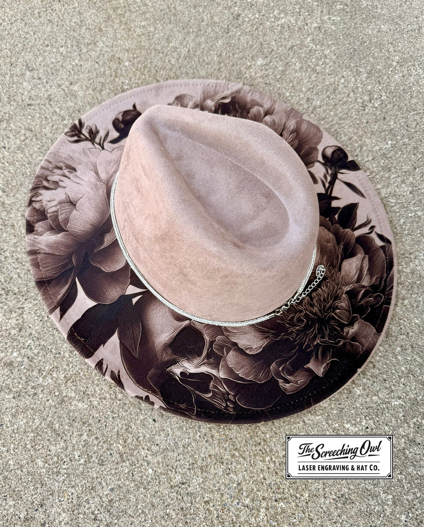 Skull & Peony Wide Brim Hat