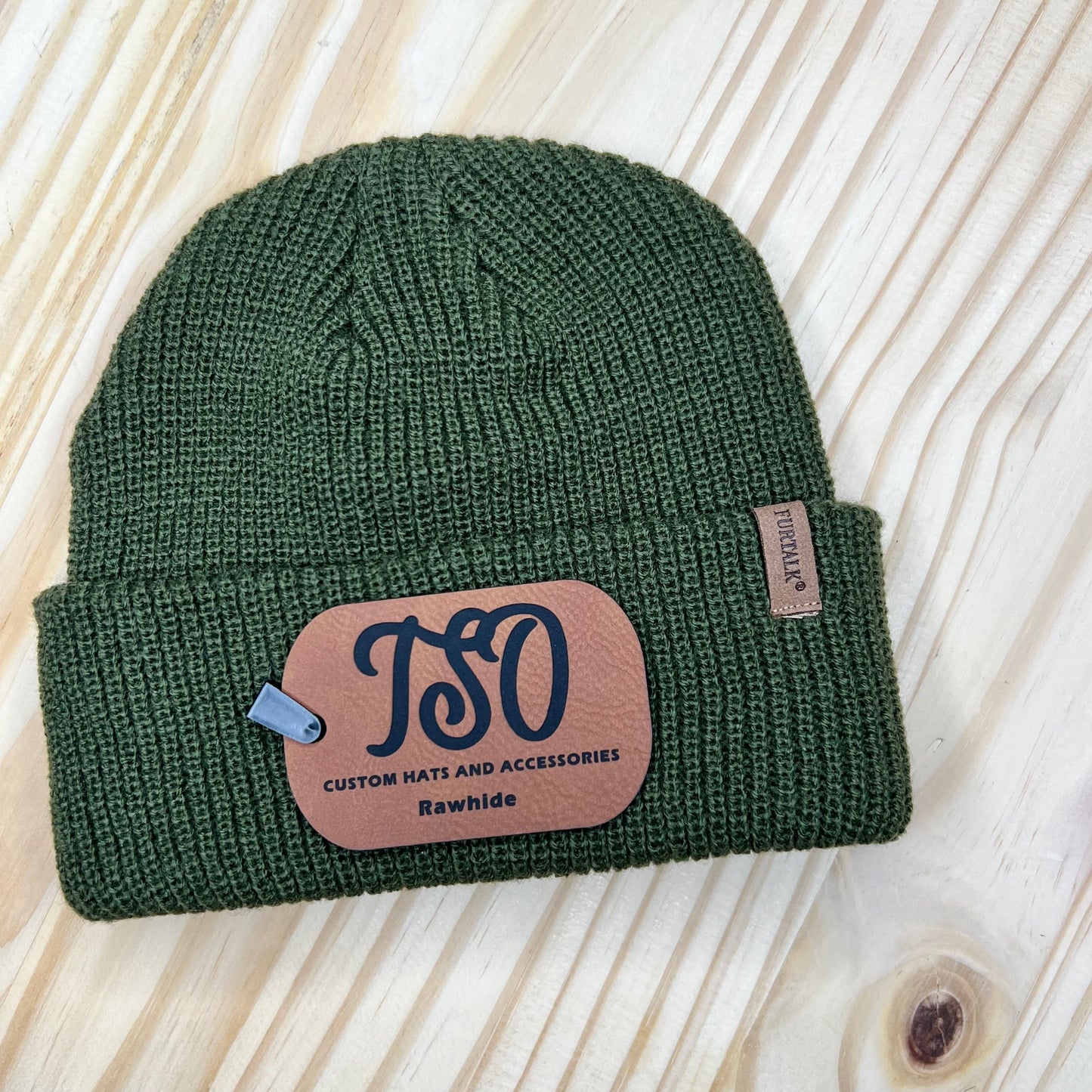 Baby/Toddler Beanie with Custom Leatherette Patch