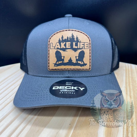 Lake Life - Hand Sewn Patch Hat - Charcoal/Black