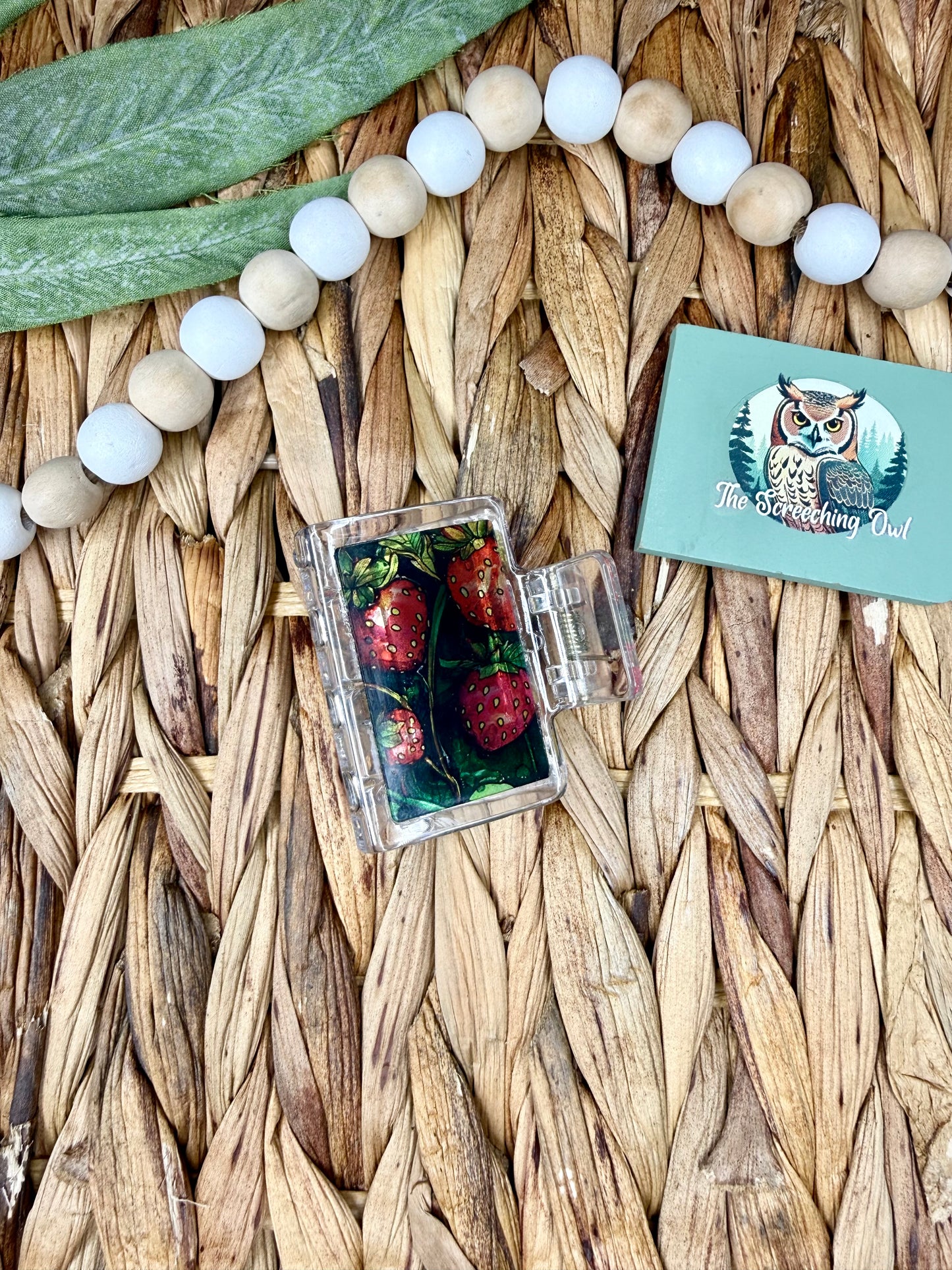 Strawberry Stained Glass Claw Clip
