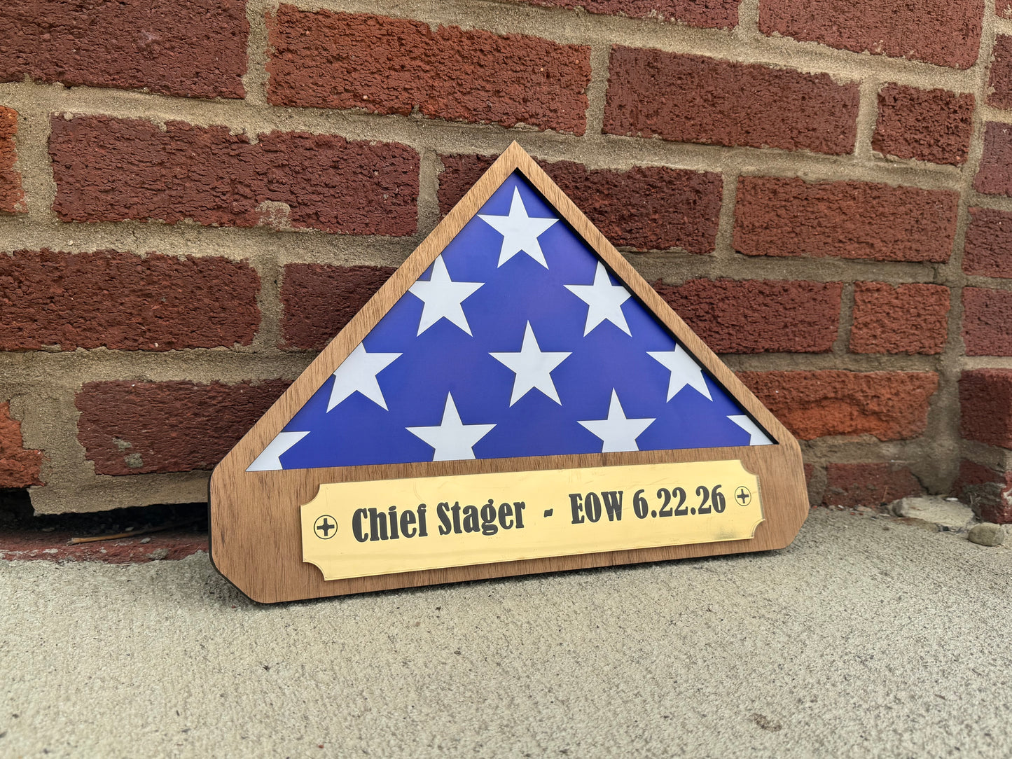 Folded Flag Memorial Sign
