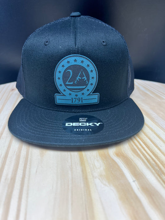 2A - Flat Bill Trucker Hat - Black