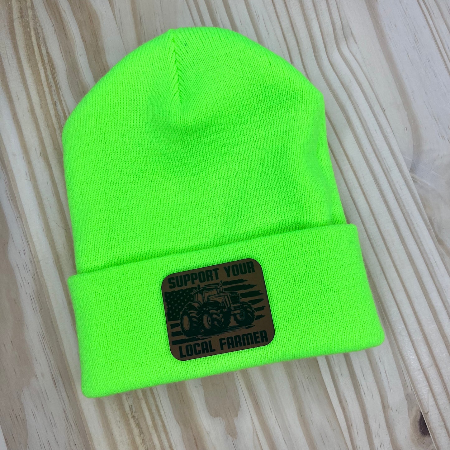 Beanie - Pick Your Patch - Neon Green