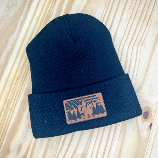 Beanie - Mountains - Black