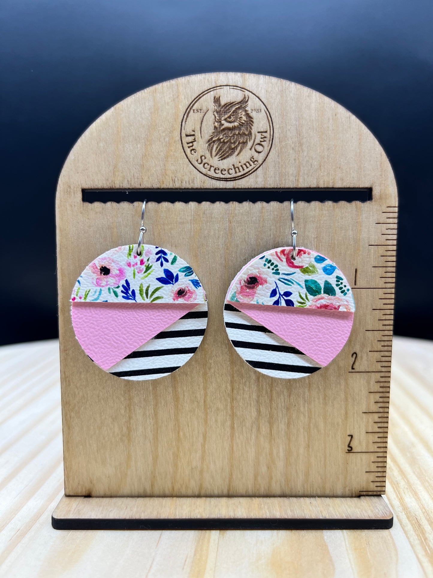 April Flowers Disc Earrings