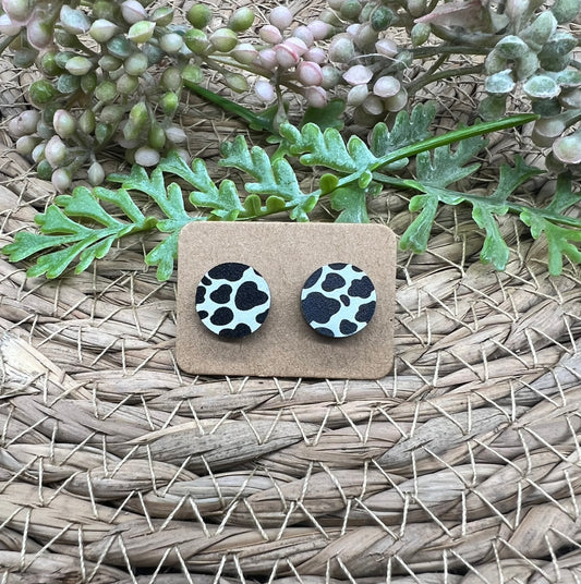 Cow Print Stud Earrings