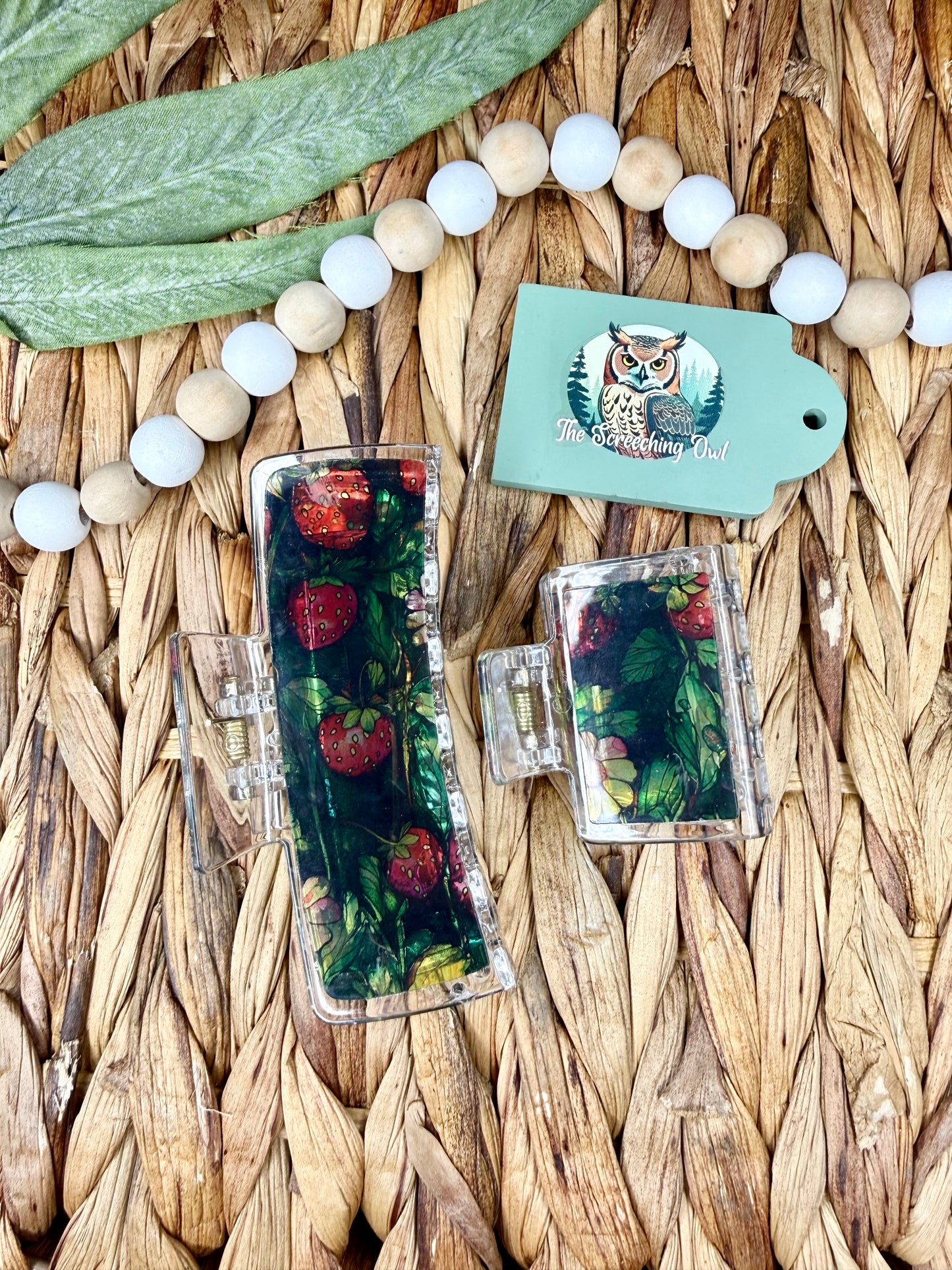 Strawberry Stained Glass Claw Clip