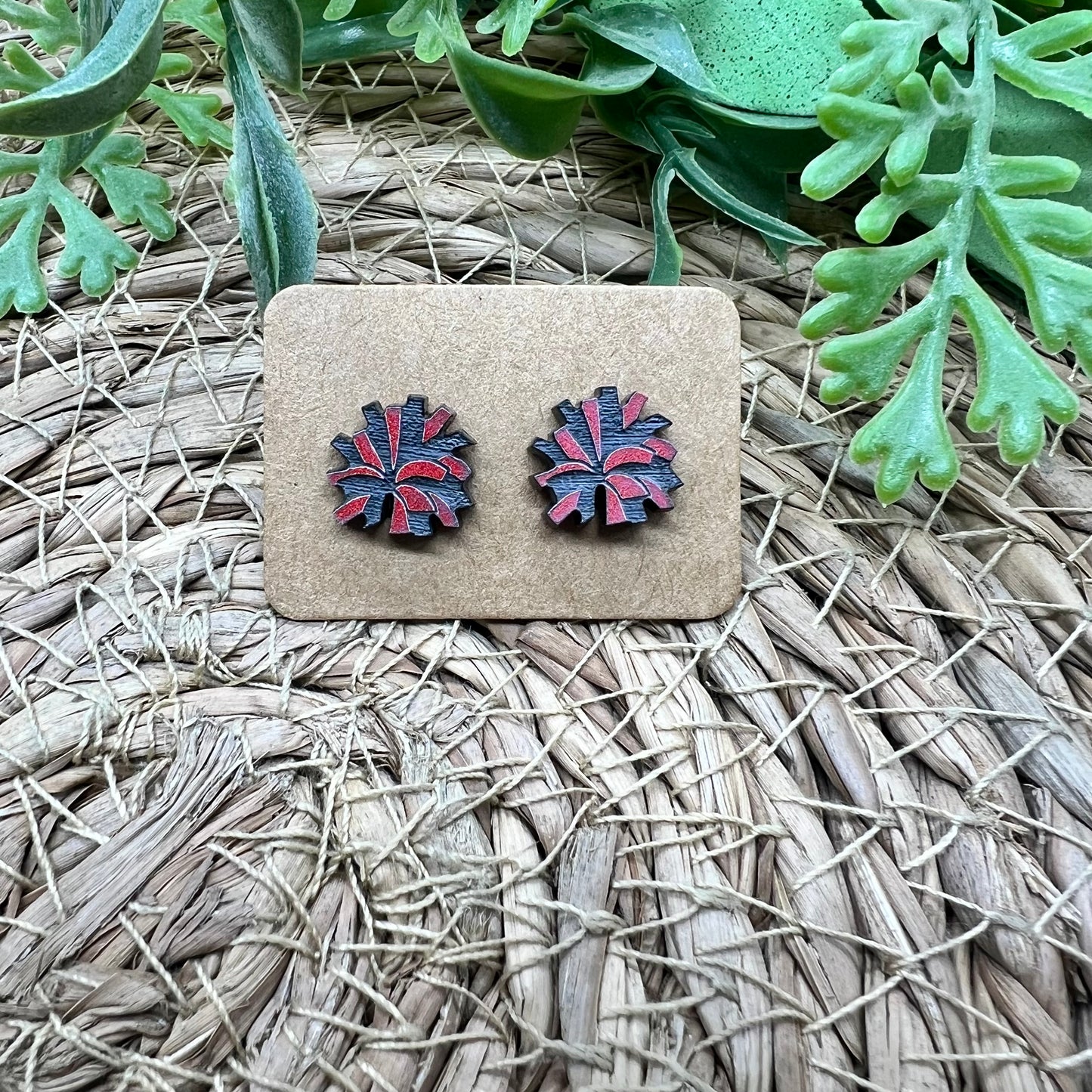 Cheer Pom Pom Stud Earrings