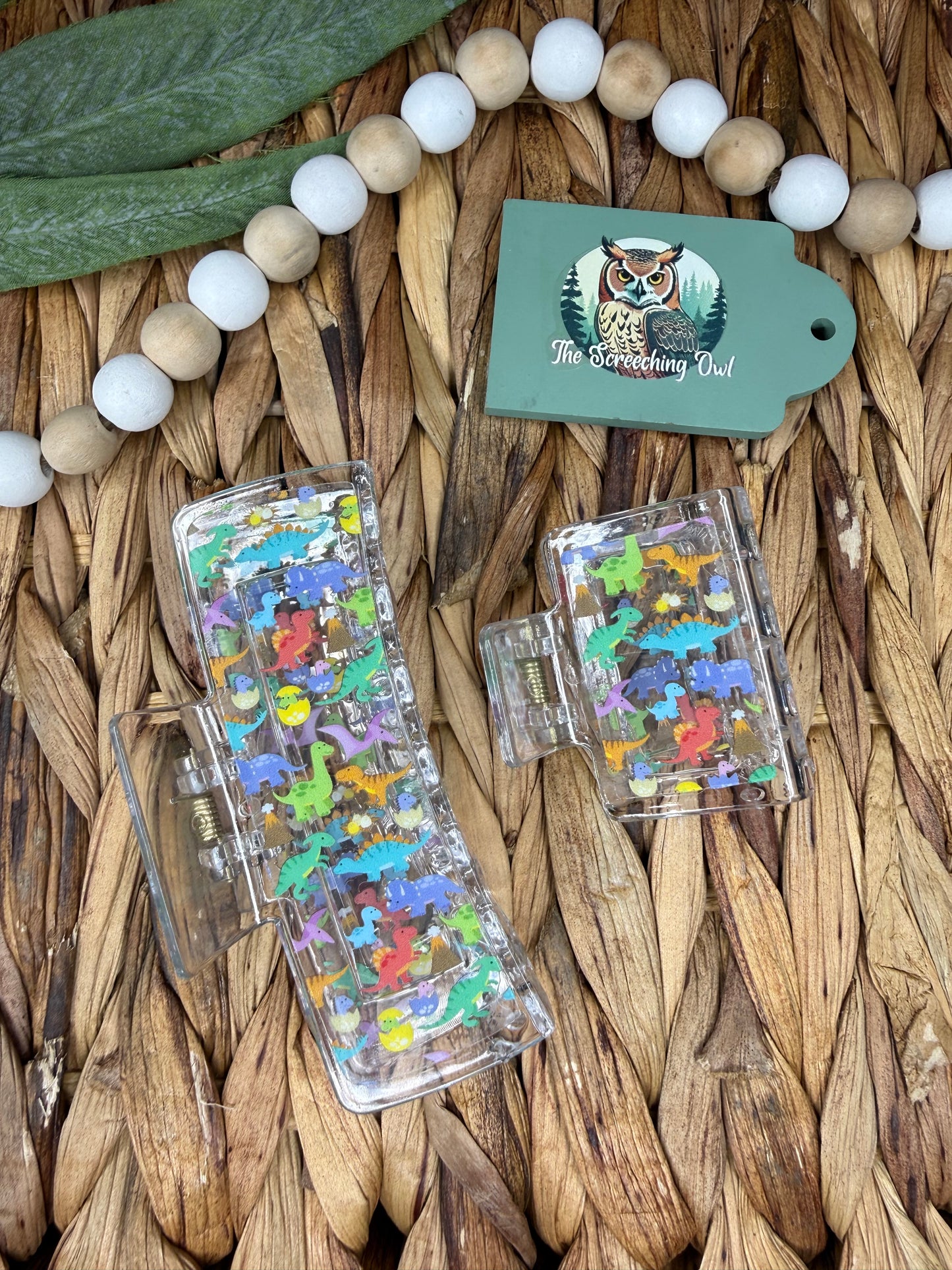 Dinosaur Transparent Claw Clip