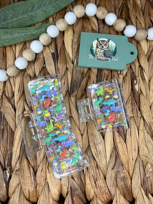 Dinosaur Transparent Claw Clip