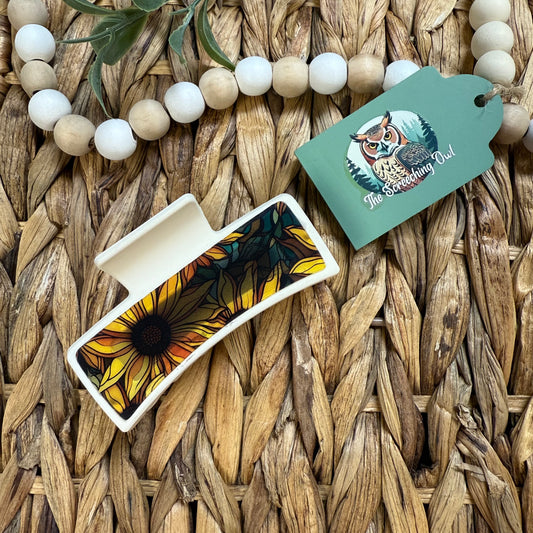 Sunflowers - Stained Glass Claw Clip