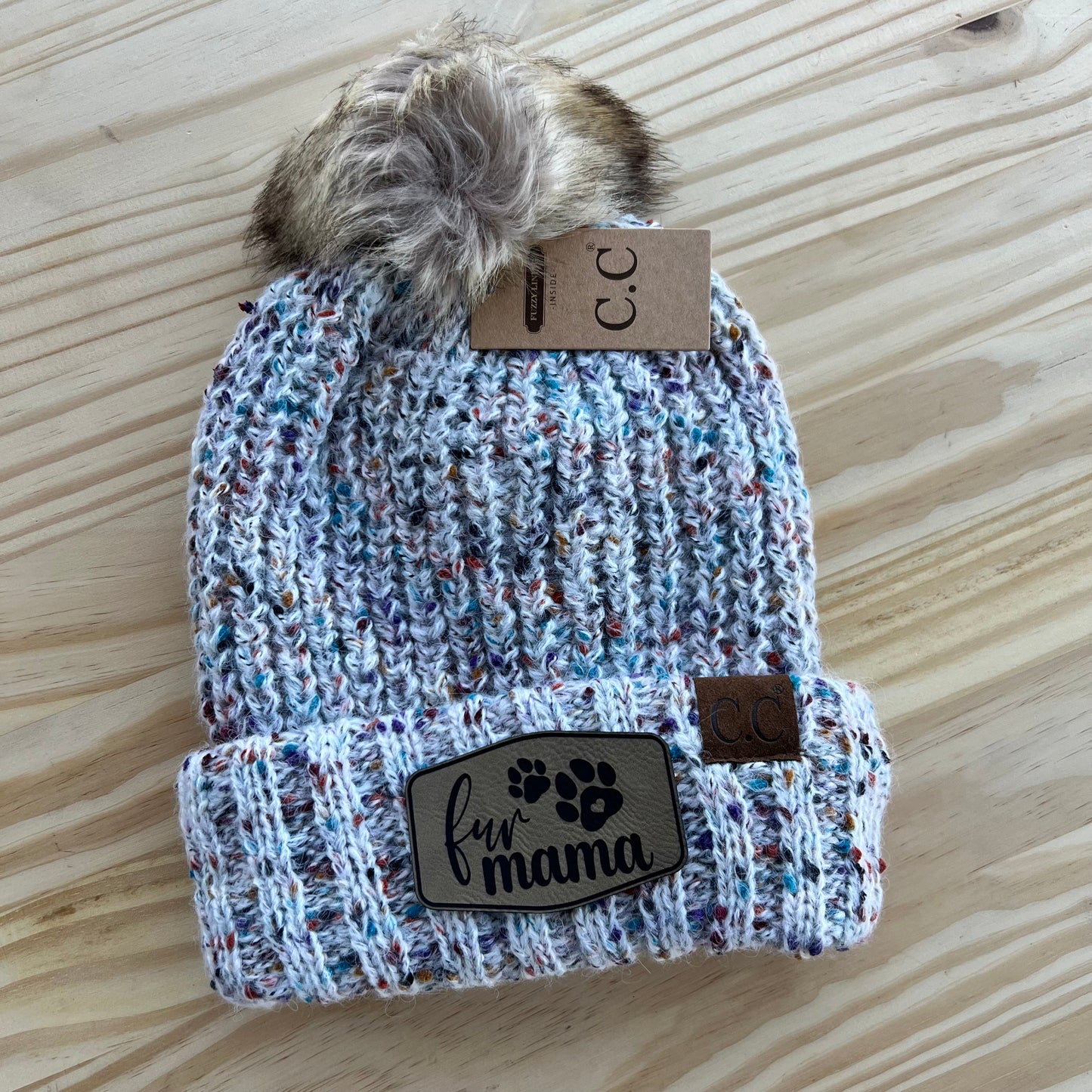 C.C Beanie - Confetti Ribbed - Pick Your Patch - Ivory