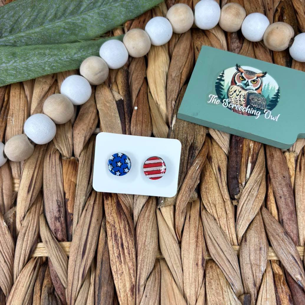 Stars and Stripes Stud Earrings