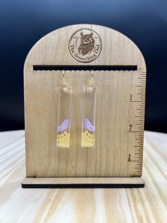 Butterfly Rectangle Acrylic Earrings