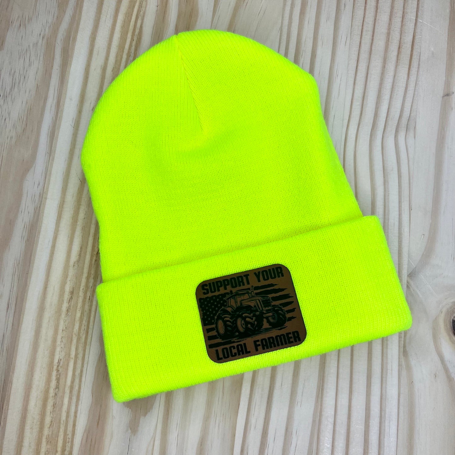 Beanie - Pick Your Patch - Safety Yellow