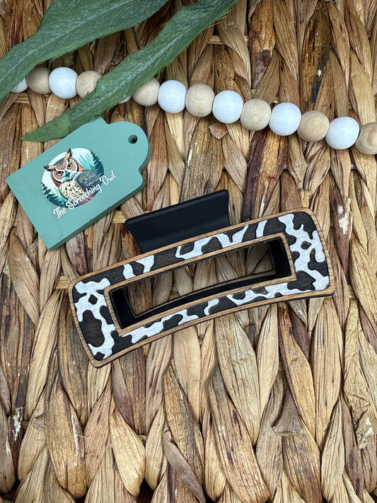 Cow Print Claw Clip