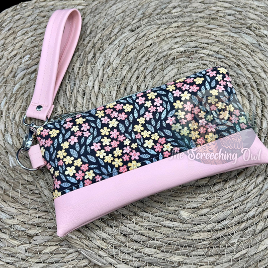 Pink & Peach Floral Wristlet Wallet