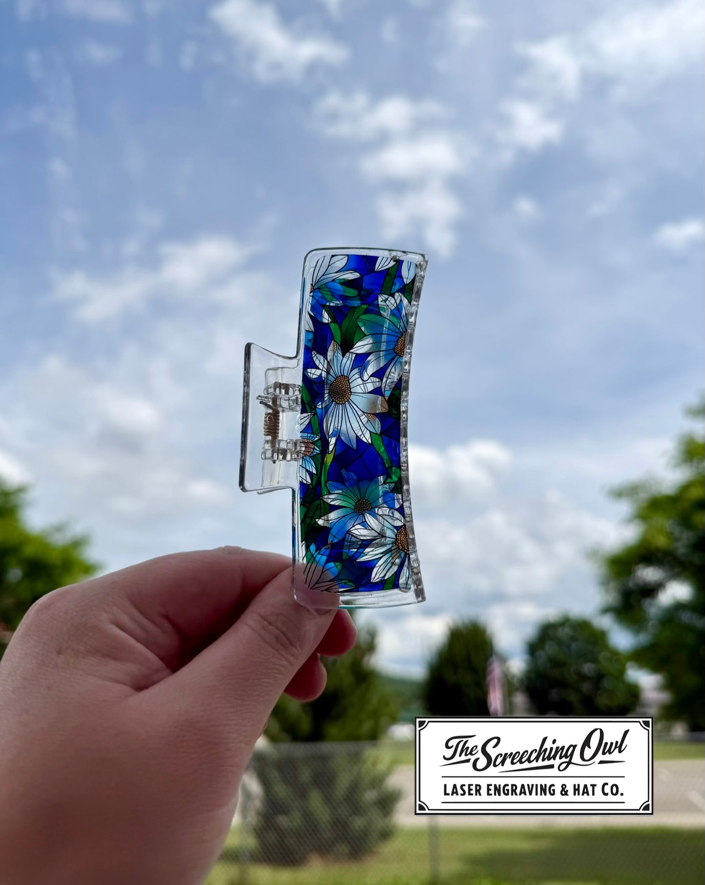 Daisy Stained Glass Claw Clip