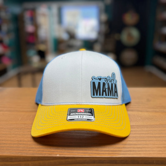 Girl Mama Hat - White/Blue/Yellow