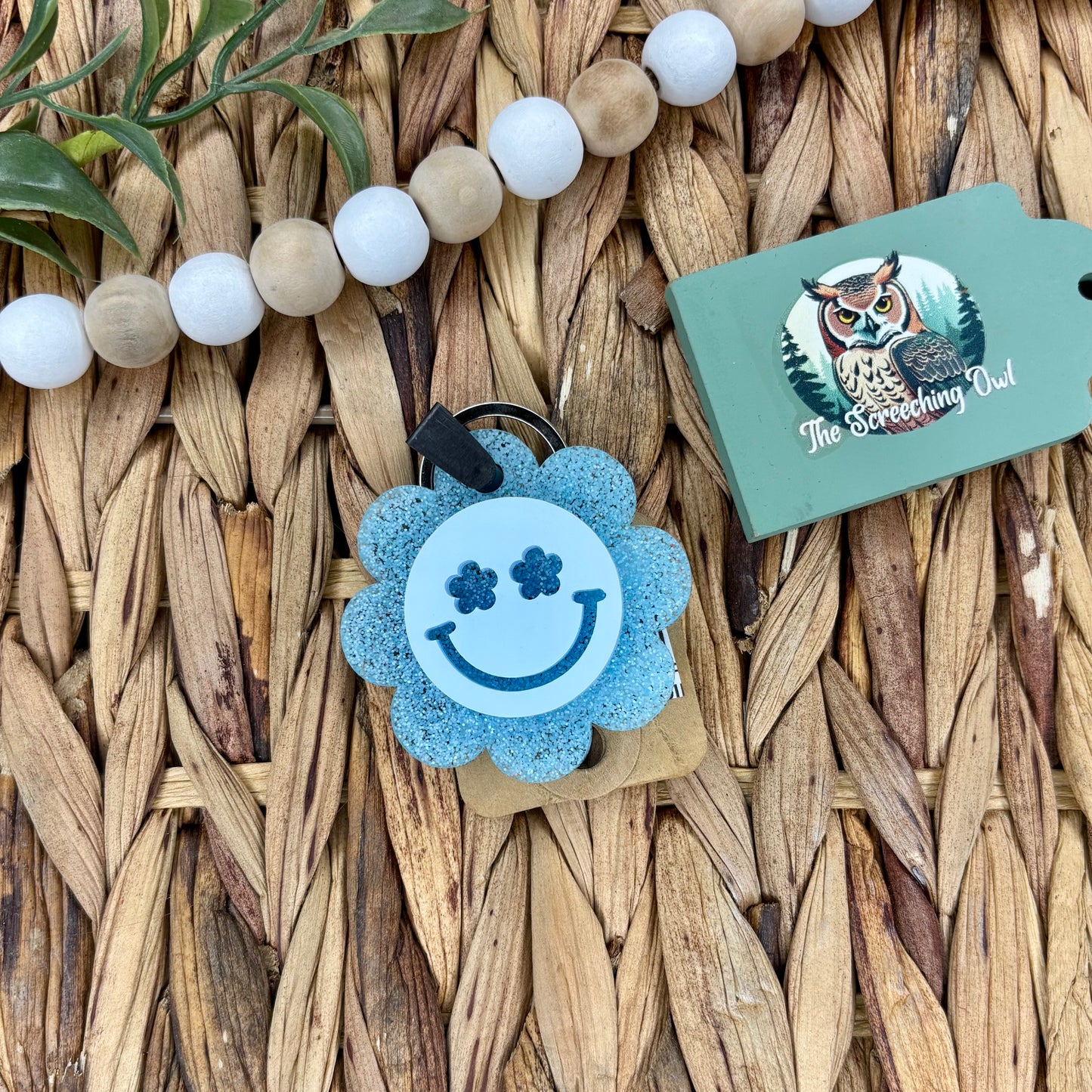 Smiley Flower Keychain