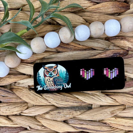 Book Heart Stud Earrings