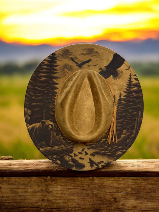 Bear & Eagles Wide Brim Hat