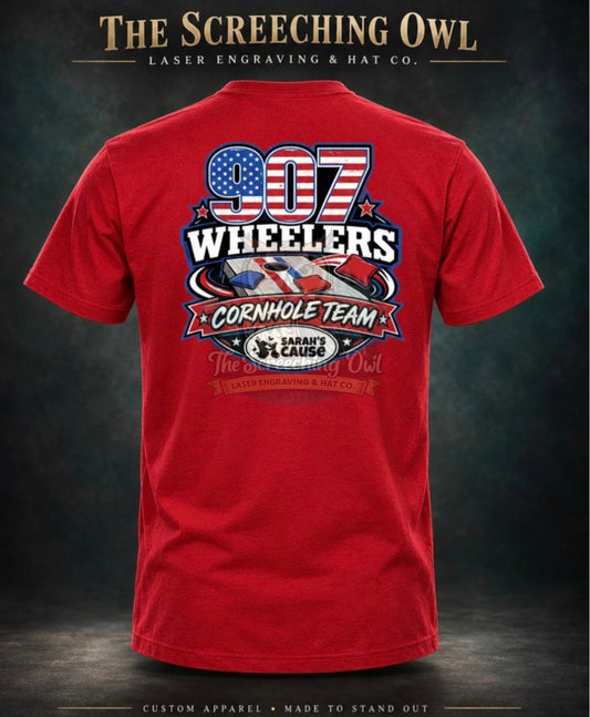 907 Wheelers Cornhole Team T-Shirt
