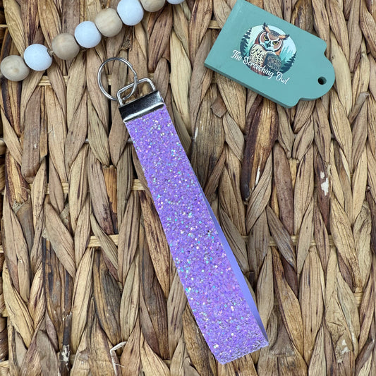 Grape Ice Glitter Wristlet Keychain