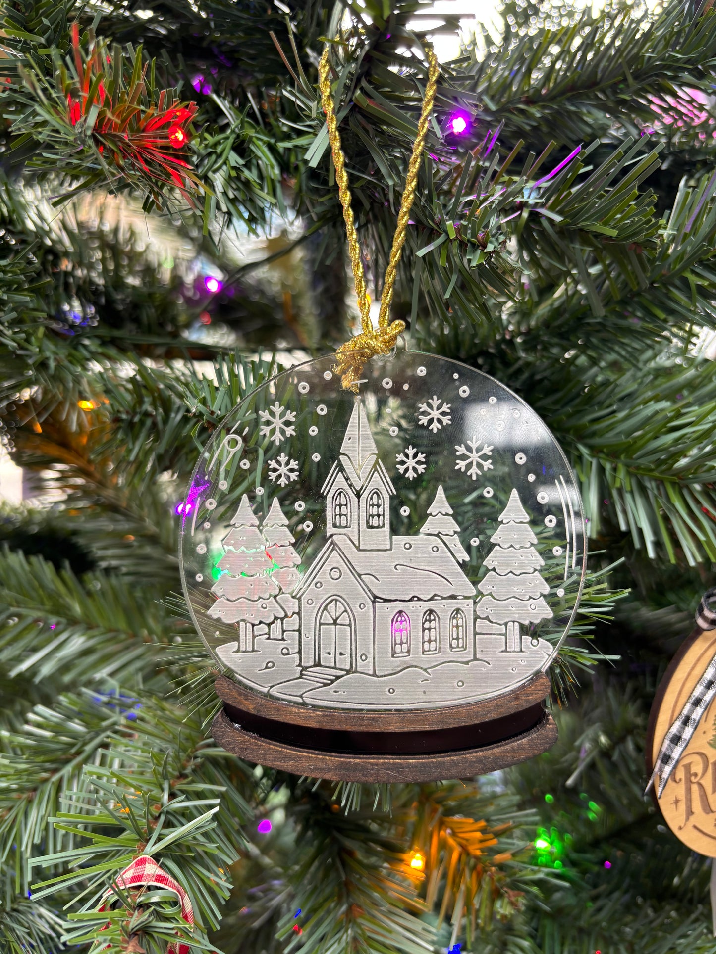 Church Snow Globe Ornament