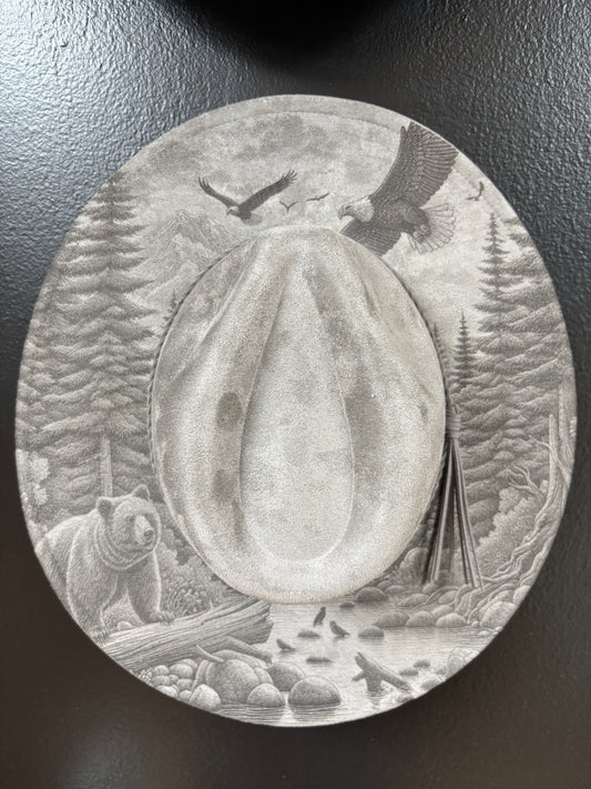 Bear & Eagles Wide Brim Hat - Gray