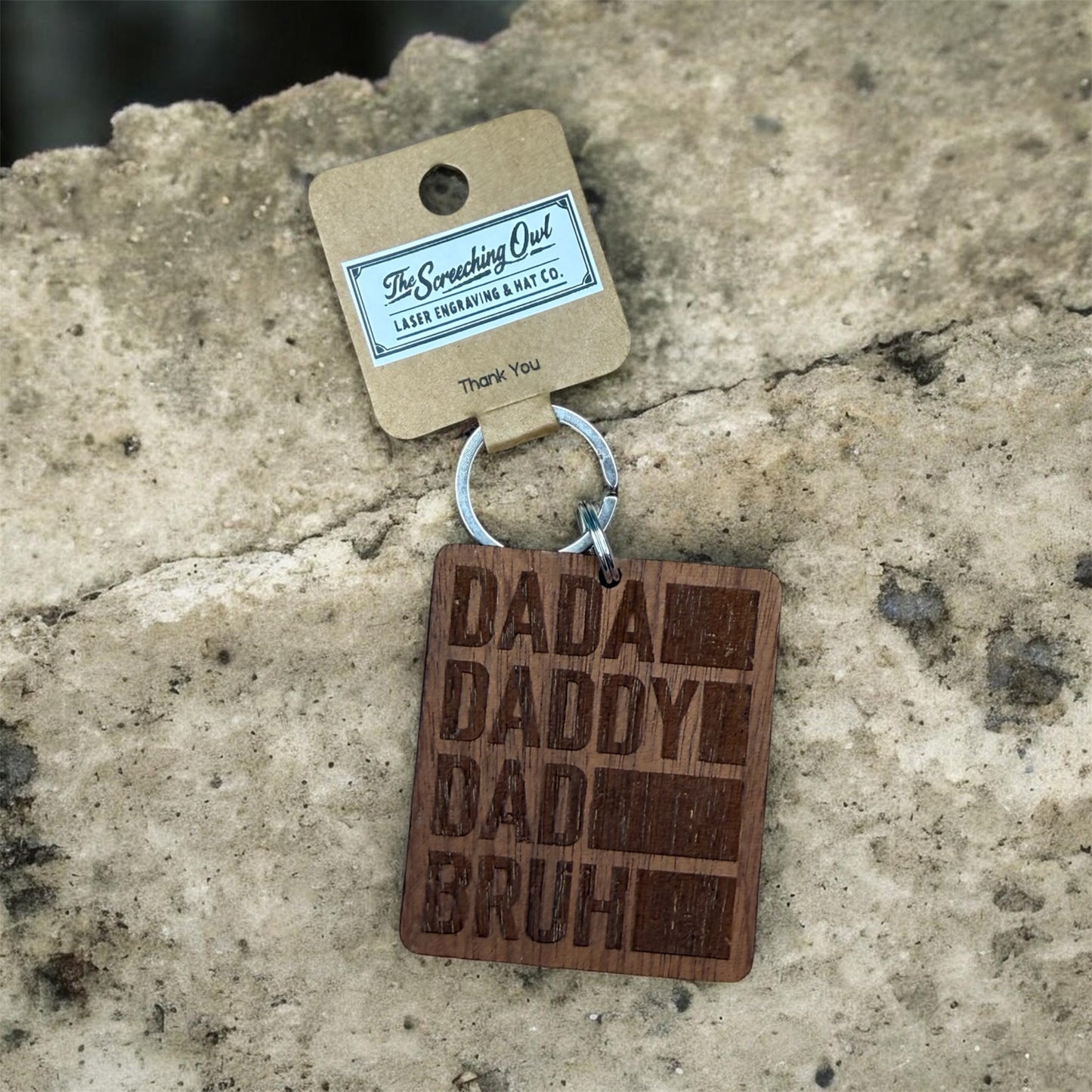 Dada, Daddy, Dad, Bruh Keychain
