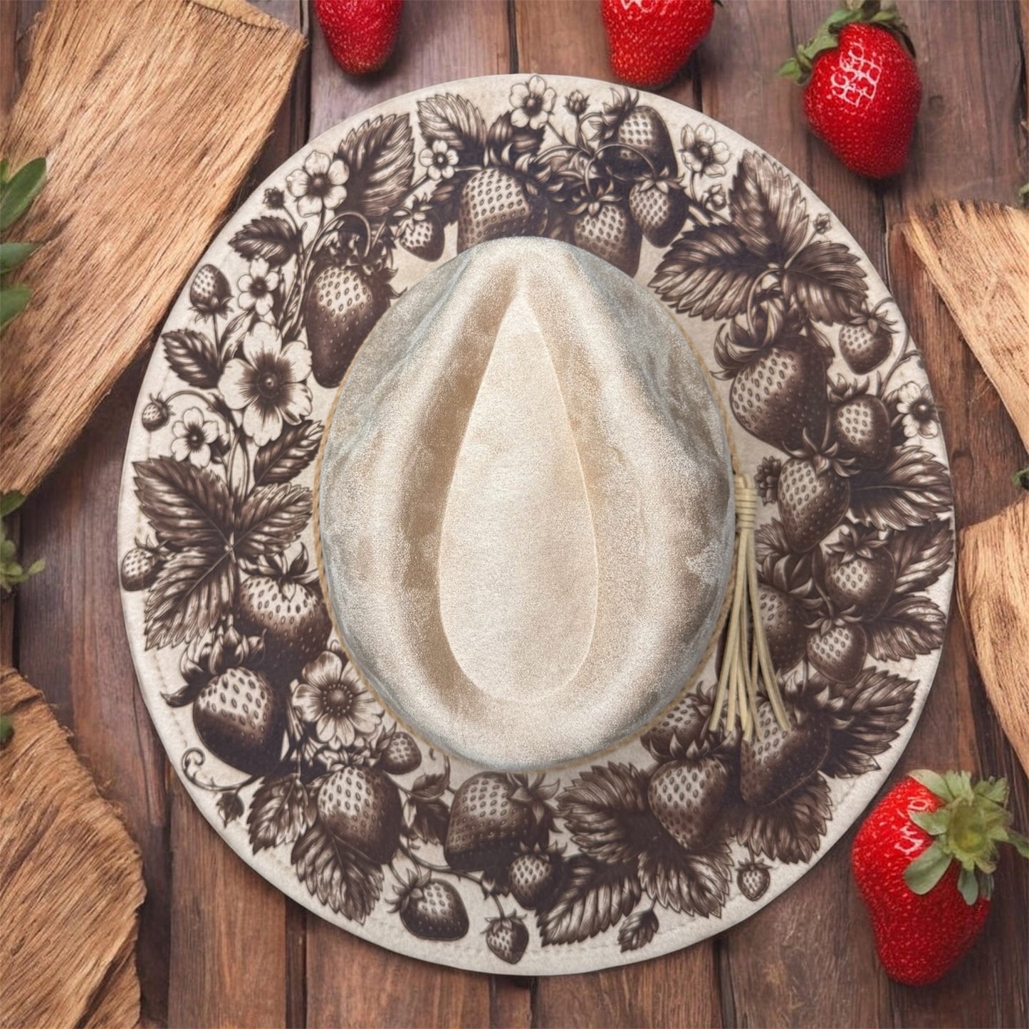 Strawberry Wide Brim Hat