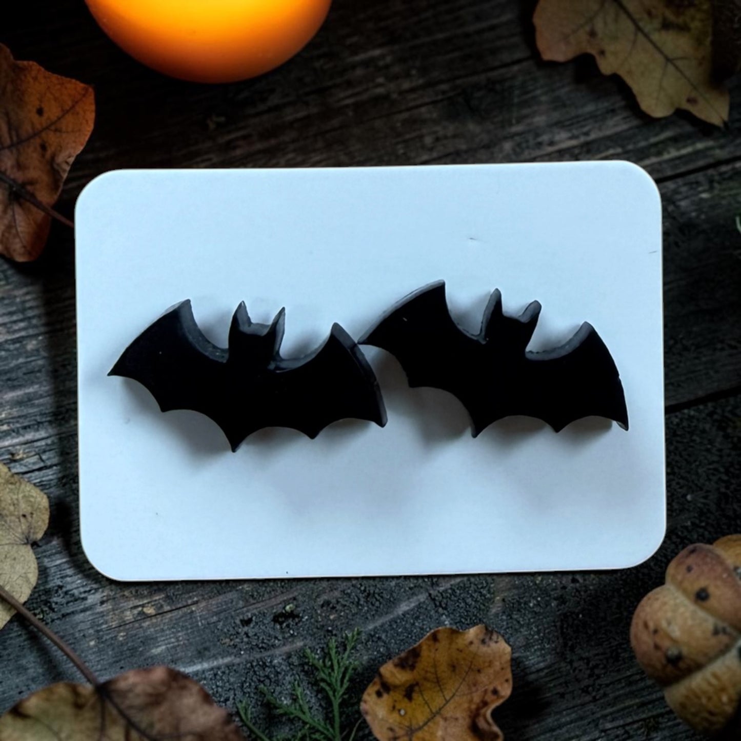 Black Bats Stud Earrings