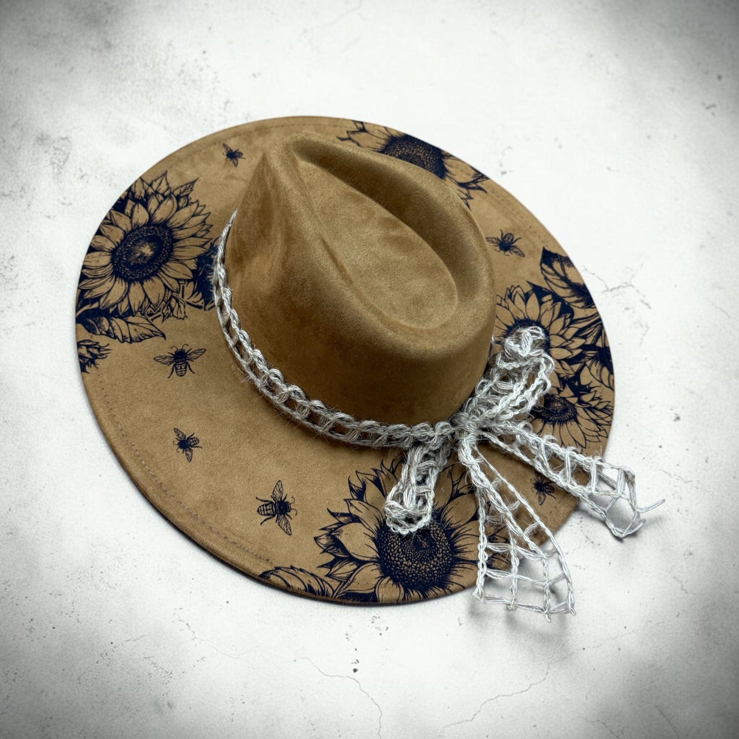 Sunflower & Bees Wide Brim Hat
