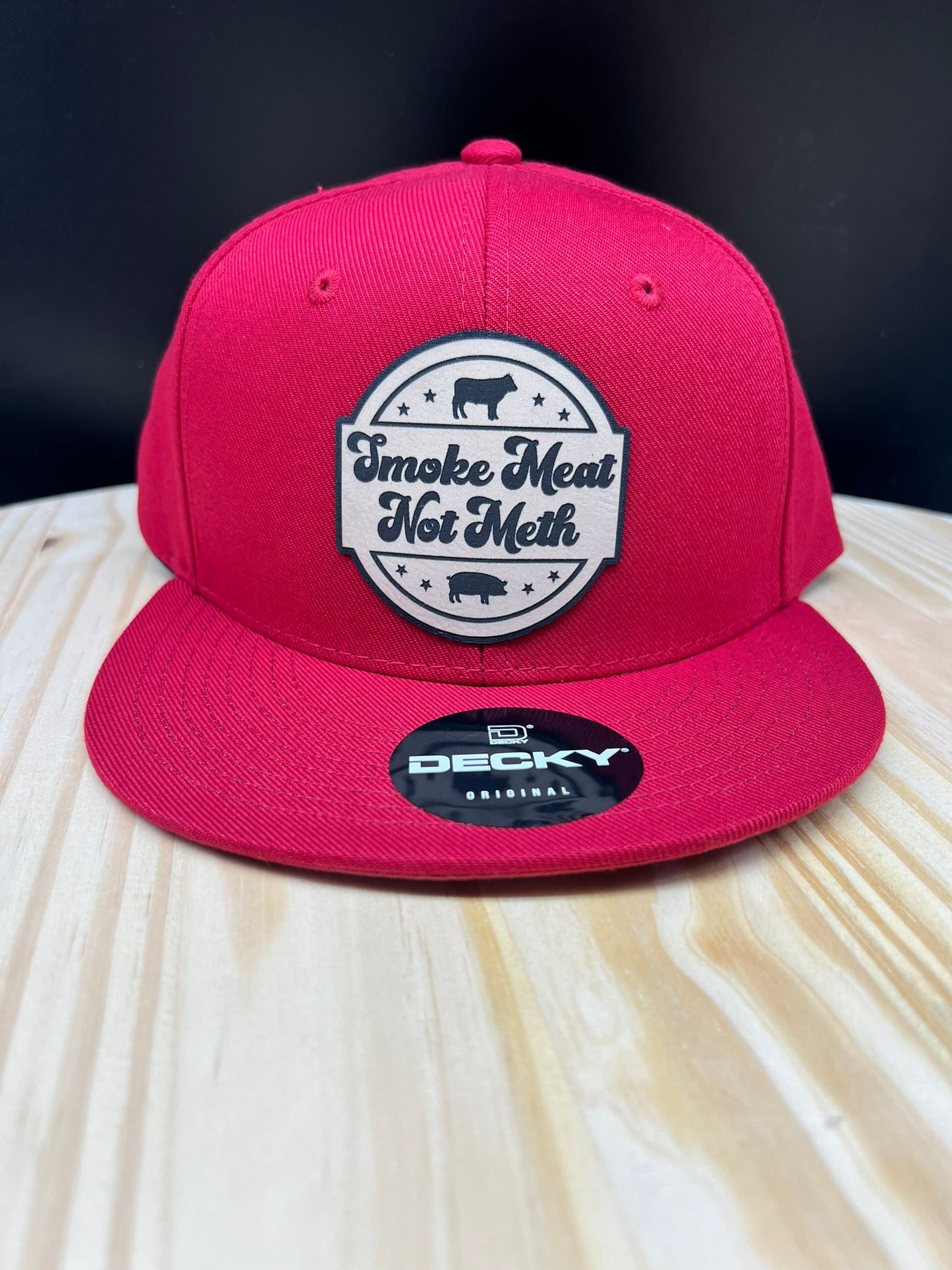 Smoke Meat - Flat Bill Structured Hat - Cardinal