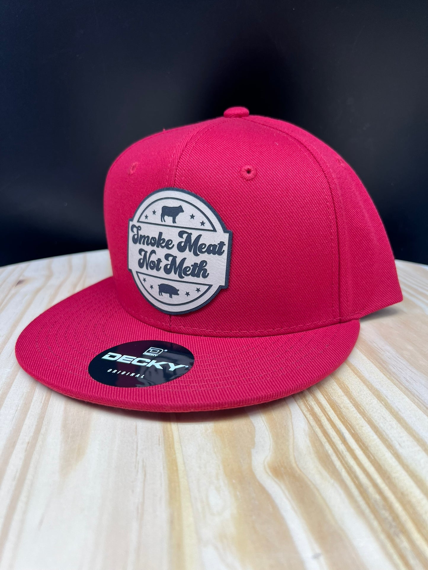 Smoke Meat - Flat Bill Structured Hat - Cardinal