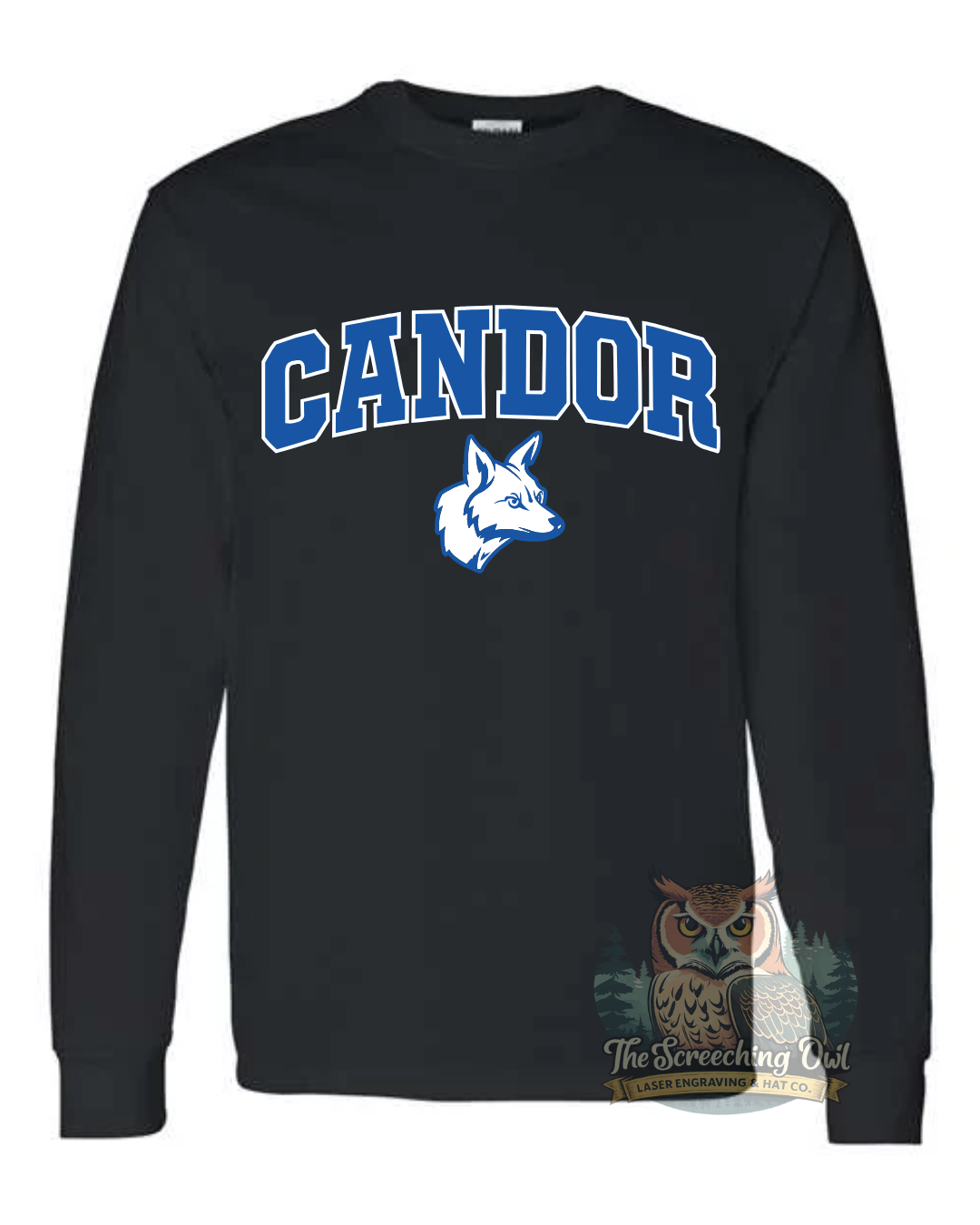 Candor Coyotes - Adult Long Sleeve Tee - Black