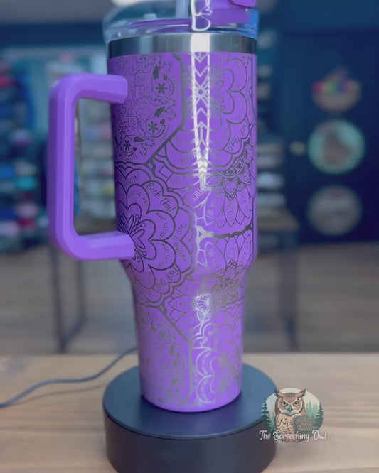 F Bomb Mandala 40oz Tumbler - Gloss Purple