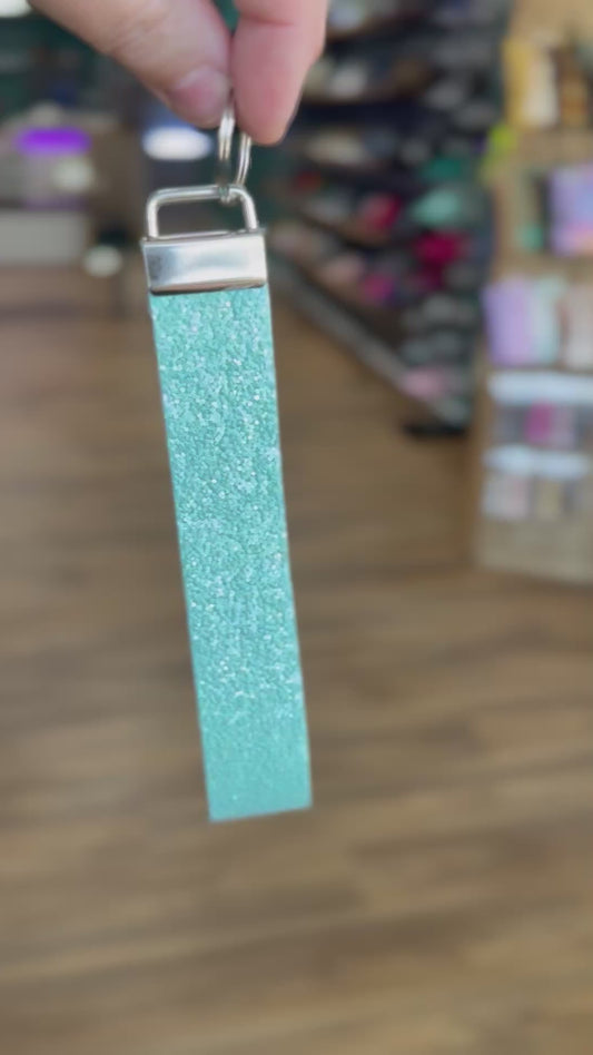 Magic Mint Glitter Key Fob